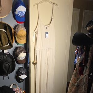 Universal Thread Cream Sleeveless Jumpsuit